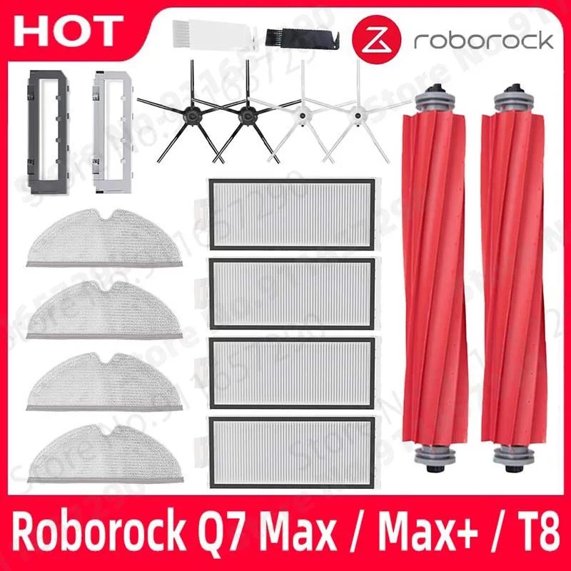 

Roborock Q7 Max Q7 Max+ T8 Hepa Filter Side Main Brush Cover Mop Parts Robot Vacuum Cleaner Replacement Accessories