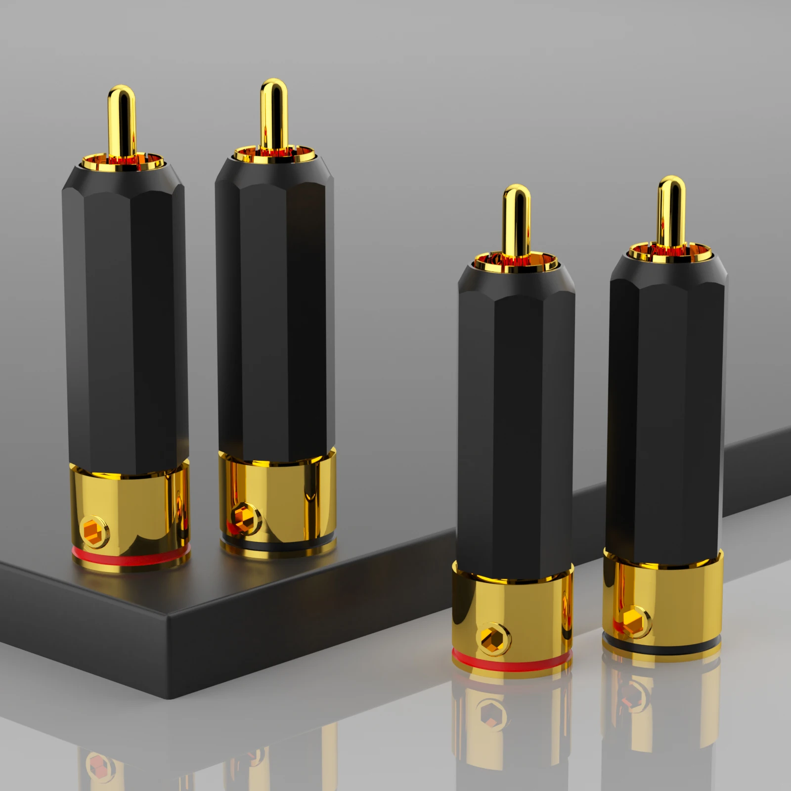 Wysokiej klasy wtyczka złącza Monosaudio RCA Rodowo/pozłacana wtyczka złącza RCA do DIY kabel sygnałowy audio hi-fi R209R/G