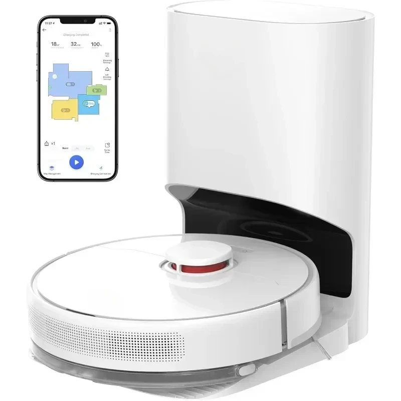 Robot vacuum cleaner, self-emptying robot vacuum and mop combo, for cleaning pet hair/carpets/hard floors