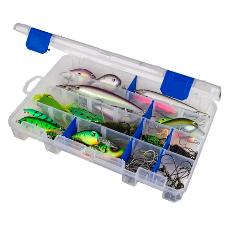 Outdoors Tuff Tainer Fishing Tackle Box with Zerust Anti-Rust Dividers - Includes 12 Dividers, 24 Compartments, Clear Fishing L view 3