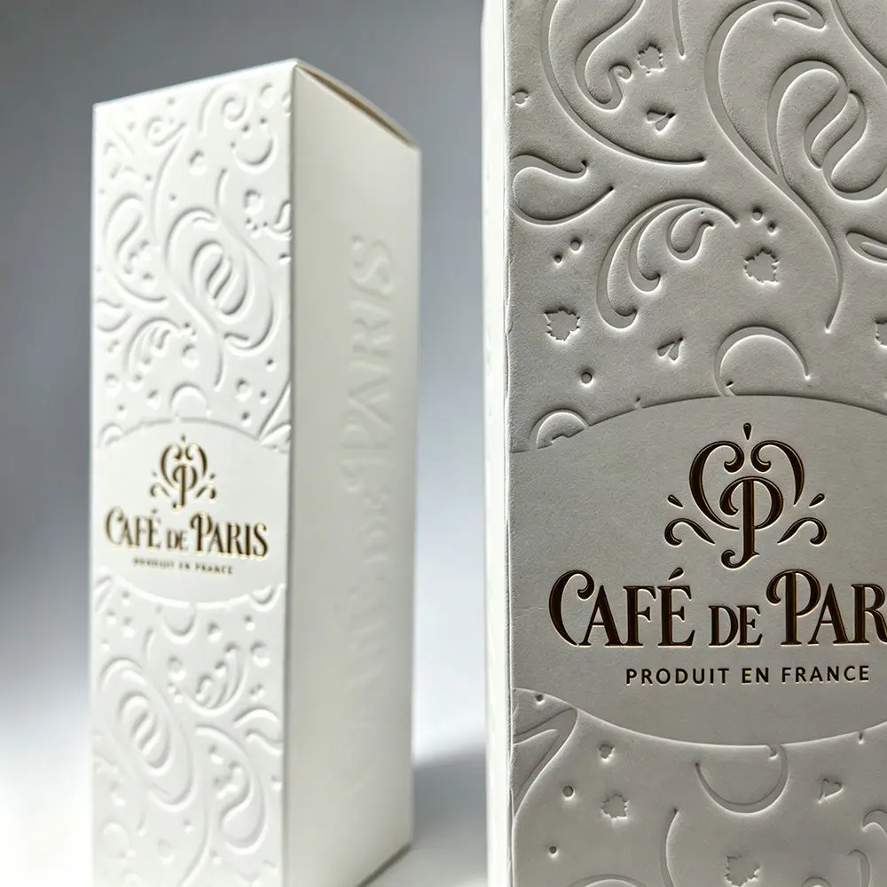 High Quality Custom CMYK Printed White Cardboard Boxes Cosmetic Medicine Packaging Boxes Hot Stamping Logo Embossing Craft