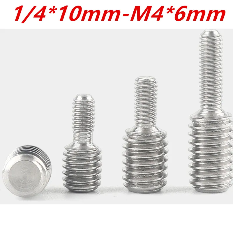 1/4*10-M3/M4/M5/M6/M8/M10 stainless steel 304 4Converter Reducing Bolt Camera Adapter Conversion Screw Double Heads Screw1235