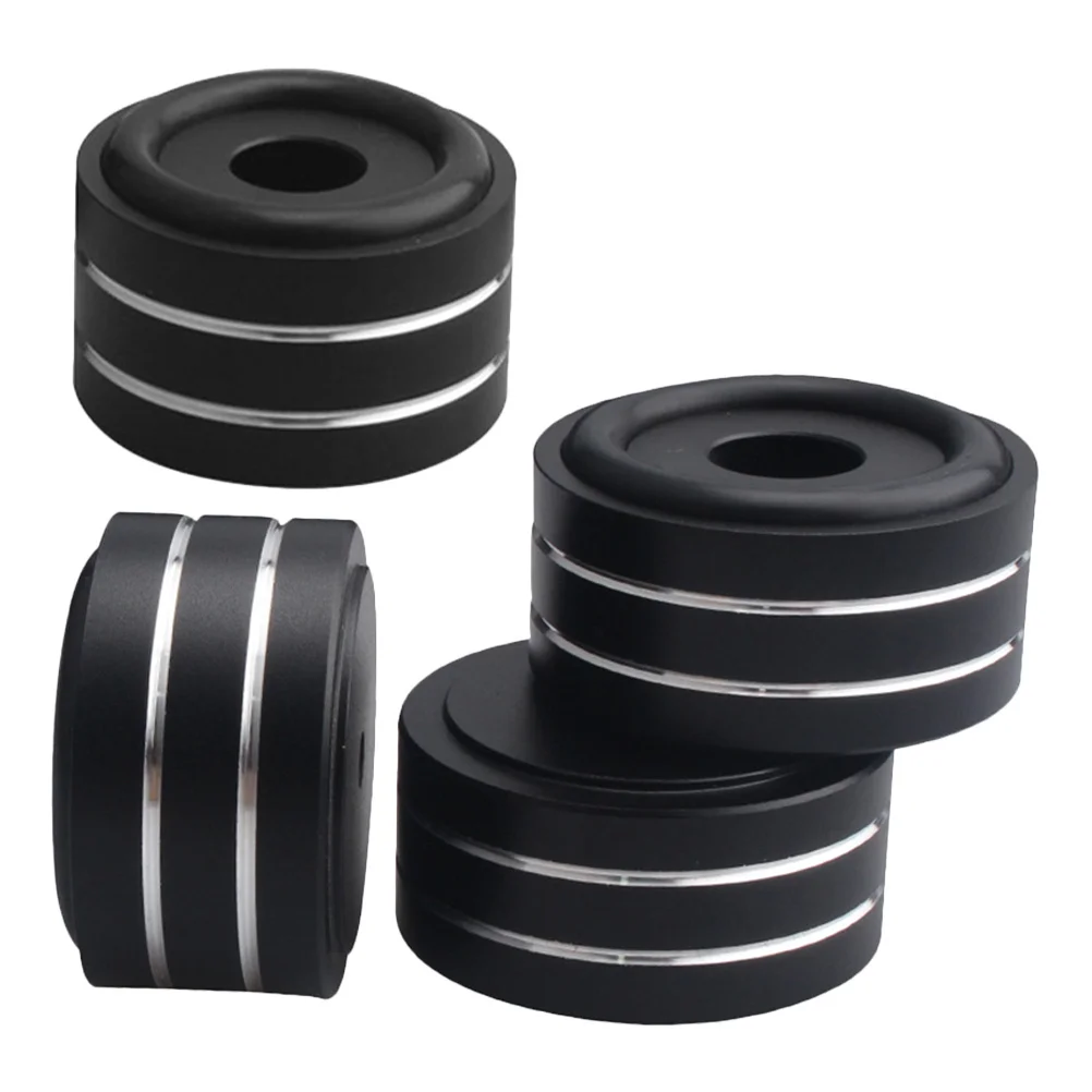 

4 pcs Speaker Feet Pads Aluminum Alloy Rubber Anti-Slip Isolation For Amplifier Audio Equipment Vibration Reduction Non-Skid