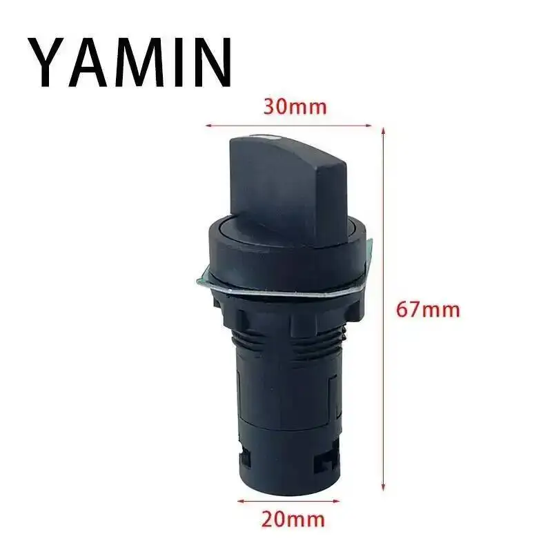 5pcs Cylindrical Two-position 1NO 5A Control Rotray Button Switch XB7-ED21 ED33 Conversion Knob Handle Self-lock Selector 22mm