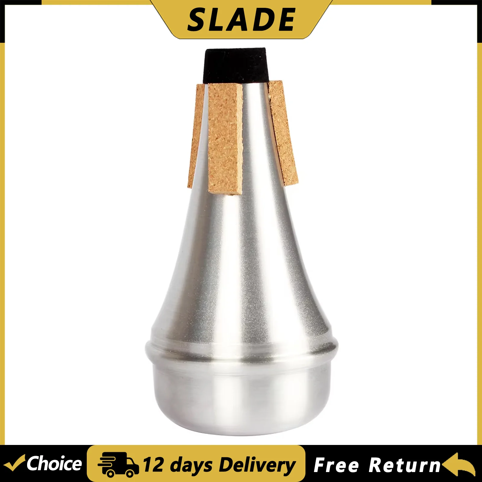 SLADE Trompetendämpfer aus Aluminiumlegierung, leichter Dämpfer, Schalldämpfer für Trompetenübungen, Zubehör für Blechblasinstrumente