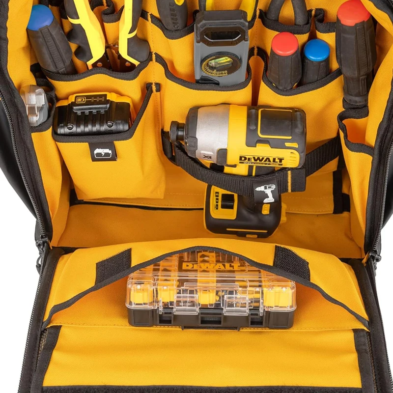 DEWALT oryginalny DWST60102 PRO plecak wodoodporny środek odstraszający kurz trwałe części do przechowywania narzędzi DIY przechowywanie zmniejszona