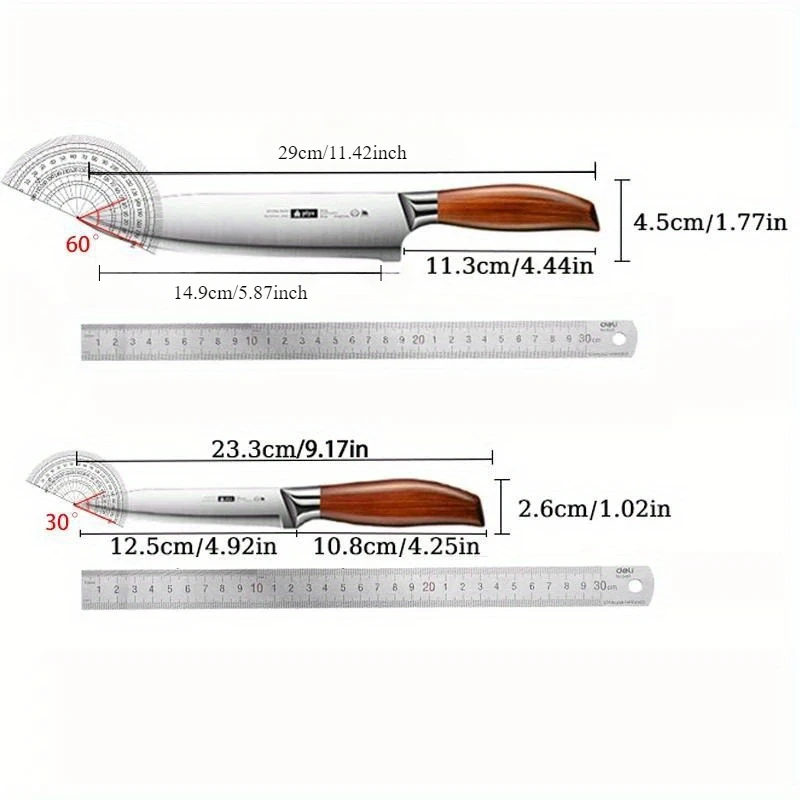 Seiko Kitchen Knife Stainless Steel Knife, Kitchen Chef Imitation Wood Handle, Household Sharp Fruit Knife Fish Cutting Knife