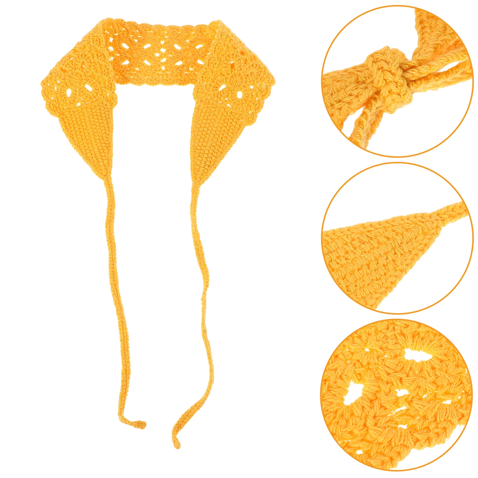 

Headband Headbands Crochet Hair Scarf Yellow Knitted Accessories for Girls