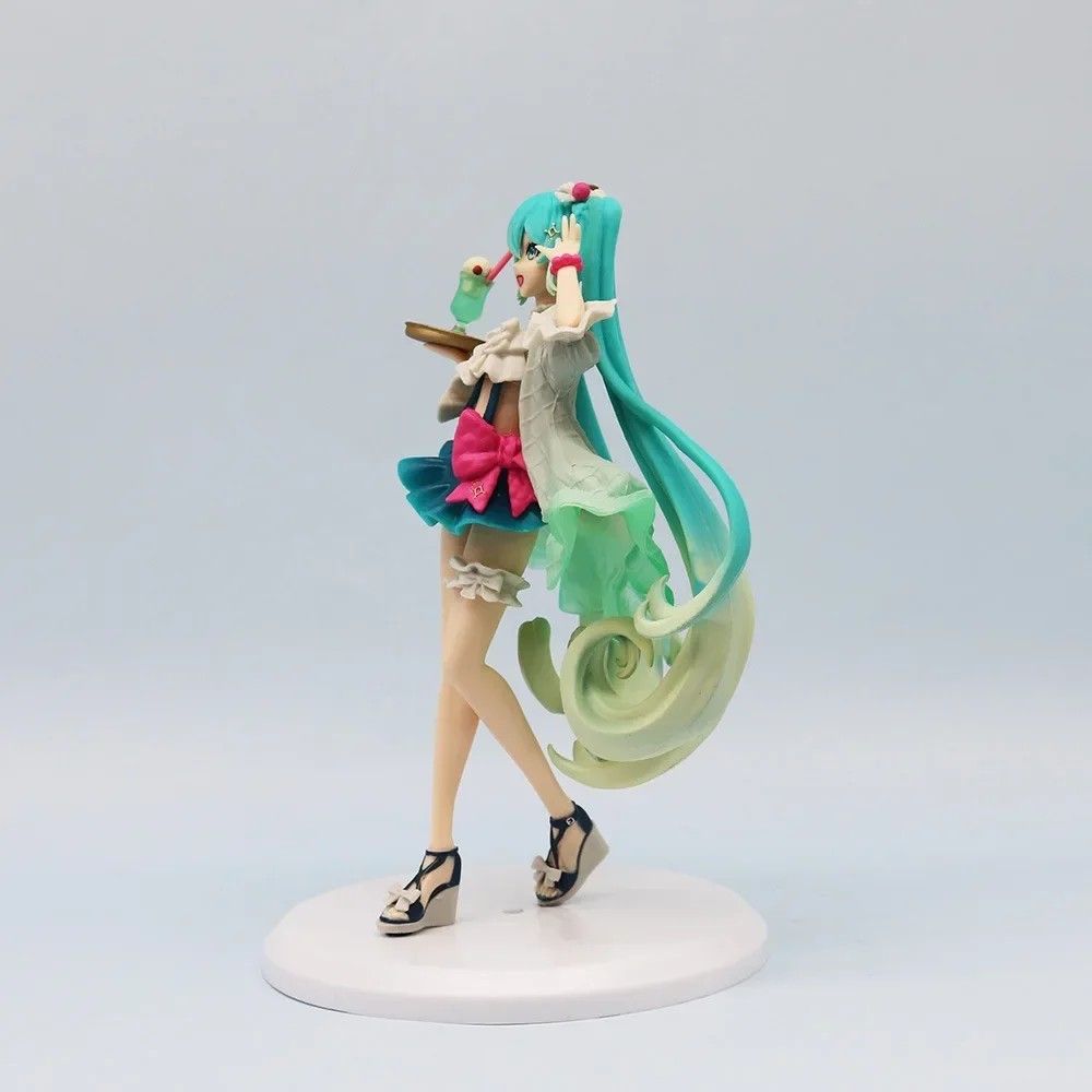 18cm Anime Hatsune Miku Figures Virtual Singer Cream Soda Miku Standing Dessert Series Pretty Girls Doll Model Toys Fans Gifts - view 3