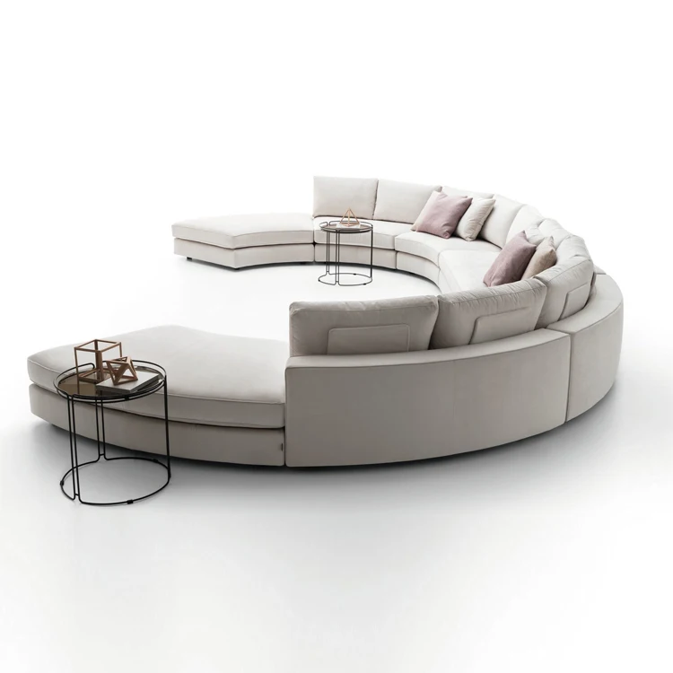 Hotel lobby sofa set with circular design, modern luxury furniture