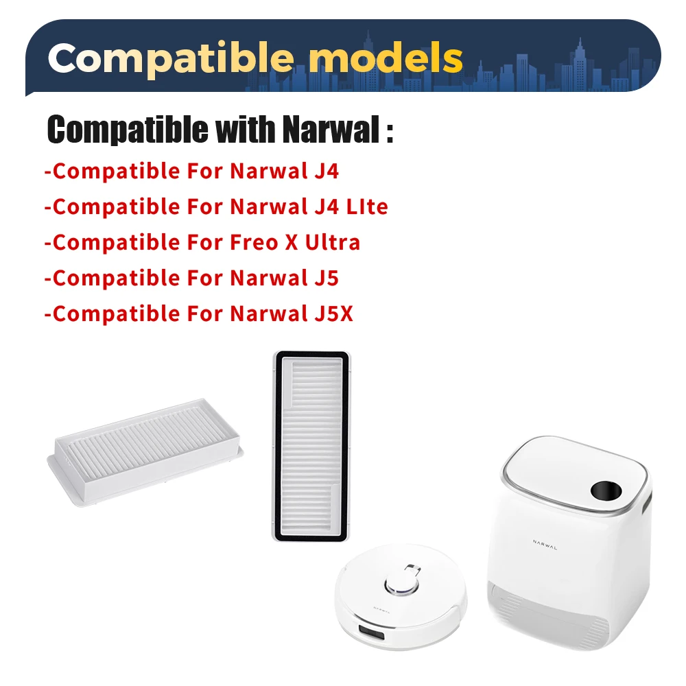 For Narwal Freo X Ultra Freo Z Ultra J4 J4Lite J5 J5X J6 Flow HEPA Filter Easy Replace Perfect Fit Vacuum Cleaner Accessory Part - view 2