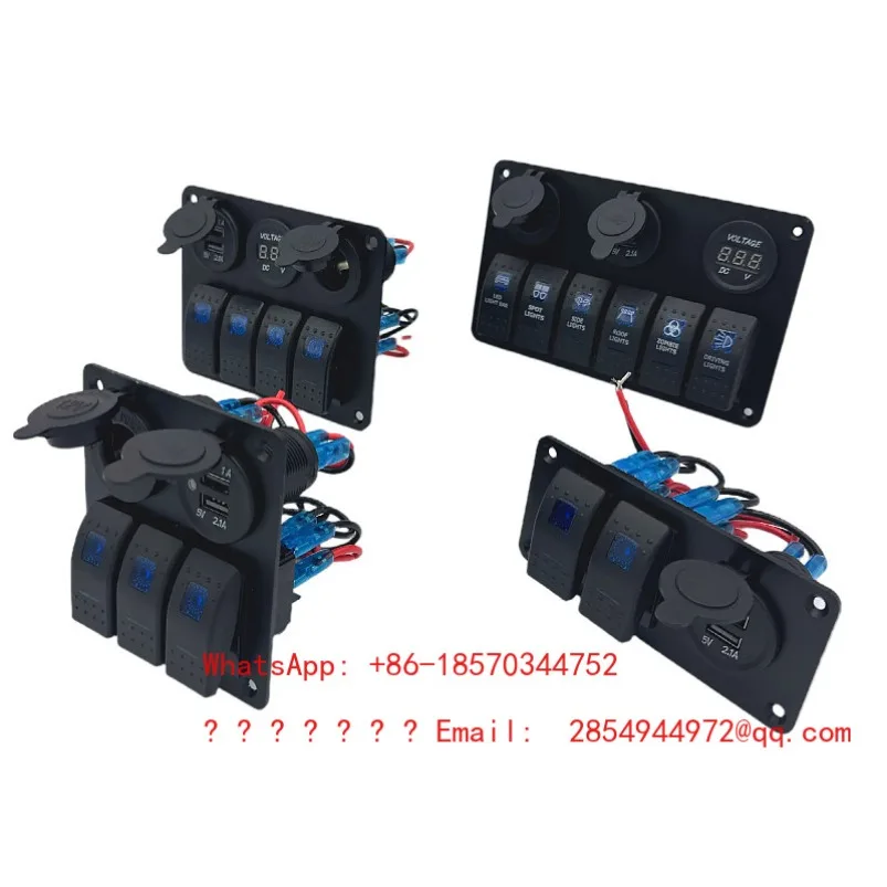 Boat Switch Panel Car Waterproof Multi-function Rocker Switch RV 12-24V