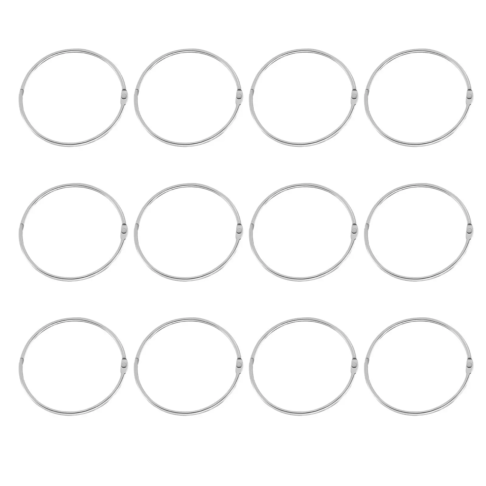 12Pcs Metal Loose Leaf Binder Rings Large 4 Inch Openable Snap Rings for Office Crafts Flashcards Scrapbooks Keyrings