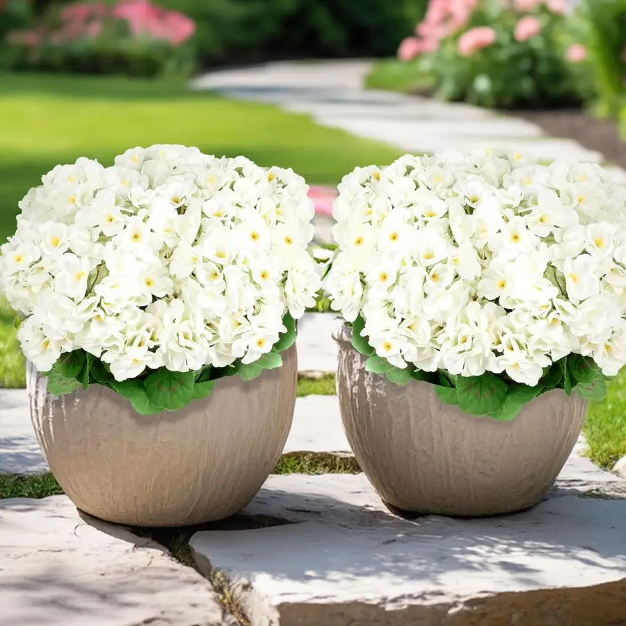 

Наборы искусственных цветов для улицы, реалистичные искусственные герани, устойчивые к УФ-излучению искусственные растения для сада