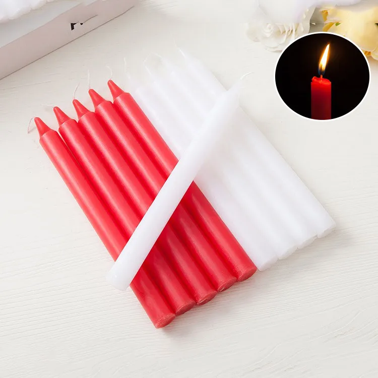 10pcs/set Cylindrical Candles Household Lighting Emergency Candle Decorative Candles Decoration Centerpieces Prayer Candle Gift