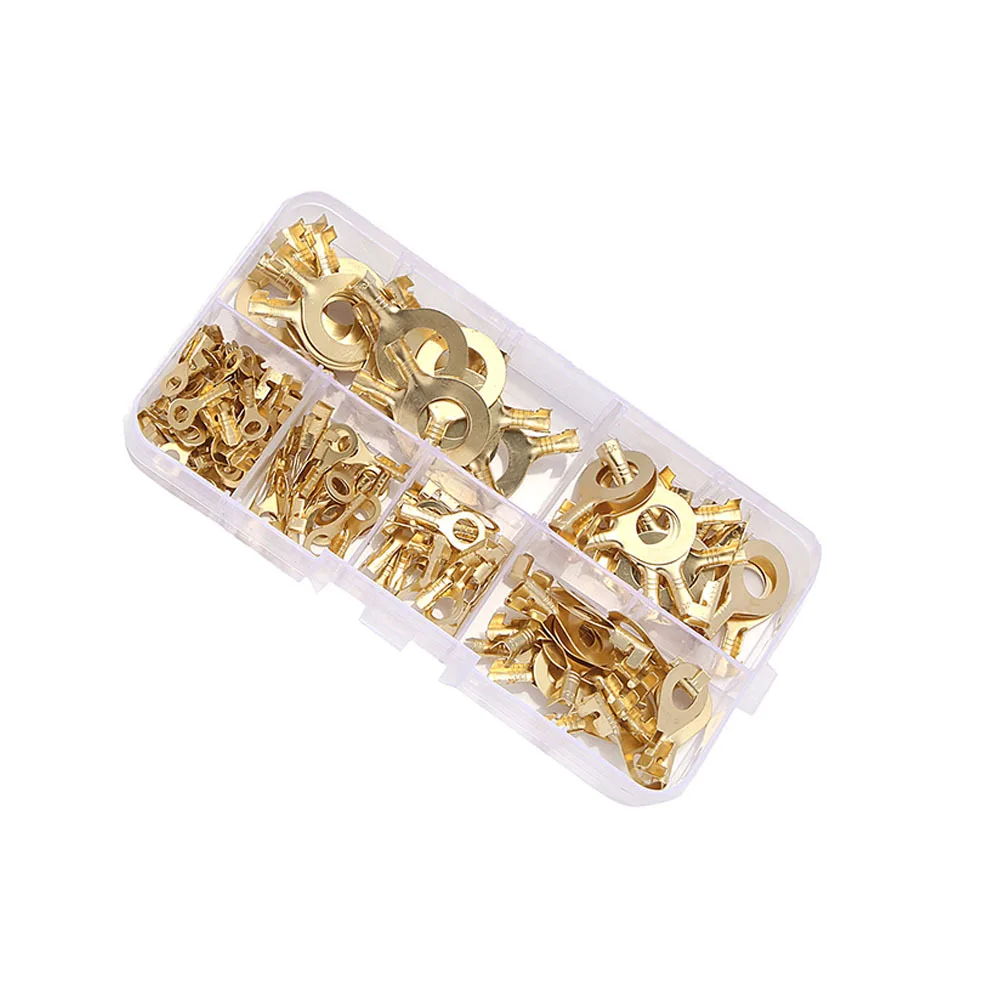 

150pcs Terminal Connector Kit 4 5 6 8 10Mm Copper Cold Pressed End Terminals Electrical Crimp Connectors For Wiring Harness