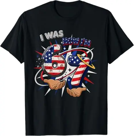 Y2k-T-Shirt mit Länderflaggen, bedruckt mit der Aufschrift „I Was 6 Now Im 7“, lustiges Six Seven Shirt, 7. Geburtstag für Jungen, modische Kleidung – Detail 3