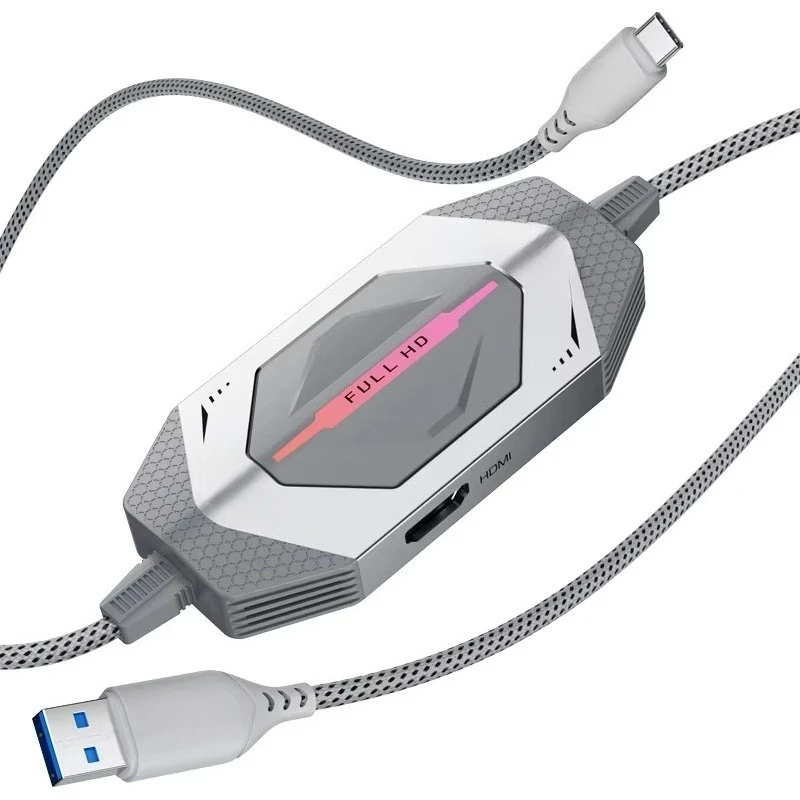 

Док-станция для захвата видео 3 в 1, USB3.0 Type-C для 1080P, 60 Гц, PD60W, быстрая зарядка OBS, прямая трансляция игр для Came