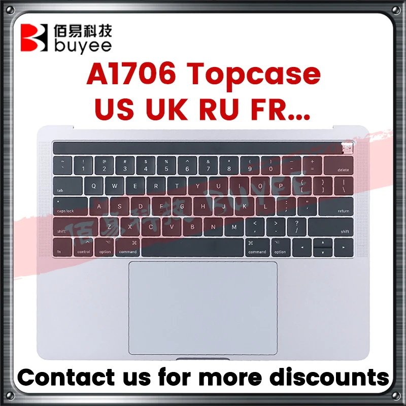 

Original NEW For Macbook Retina Pro 13" A1706 2016 Grey Silver Backlight Trackpad US UK Russian France Keyboard Topcase Touchbar