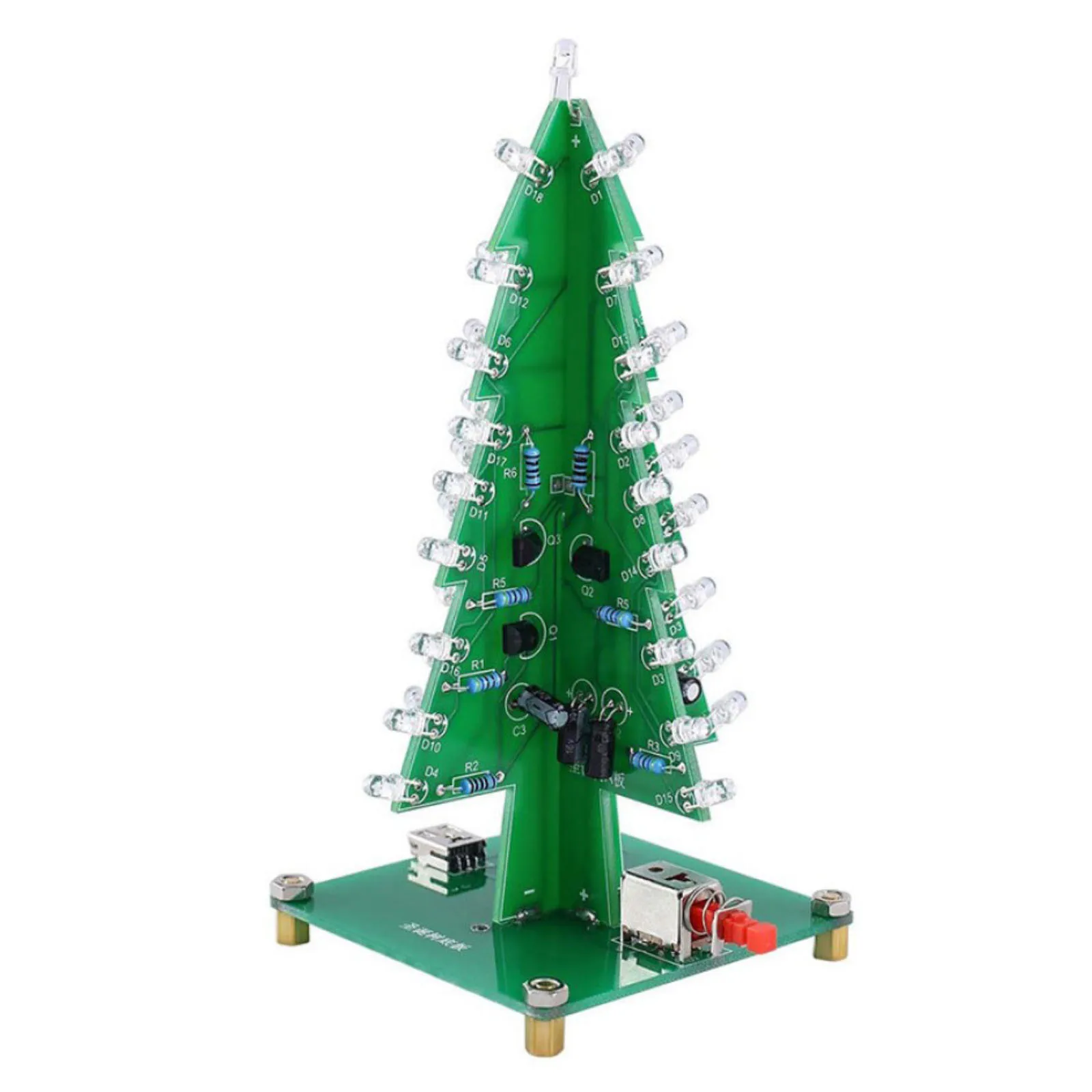Kit d'amusement électronique de sapin de Noël LED 3D, 36 flashs conseillers, chauffage, soudage manuel requis, décoration de vacances
