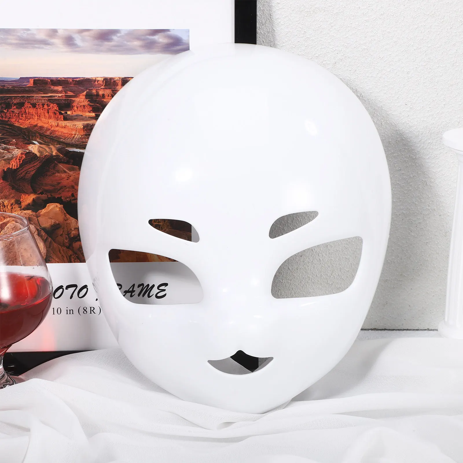 

Незаконченная заготовка маски для косплея, белая маска на все лицо для Хэллоуина, танцевальный костюм, маска для лица на Хэллоуин, заготовка маски для косплея