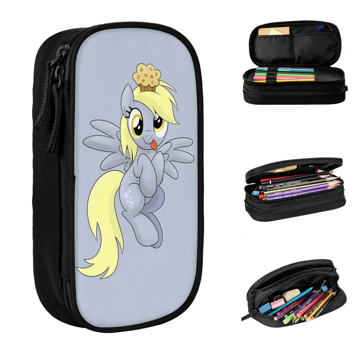 Mlp Derpy Muffins Hooves Mlp Pencil Case Pencilcases Pen Holder for Girls Boys Large Storage Bags School Gifts Stationery