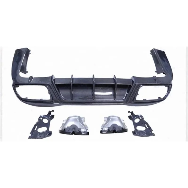 

High Quality Real Carbon Fiber Bumper Rear Lip Exhaust Port Spoiler Kit