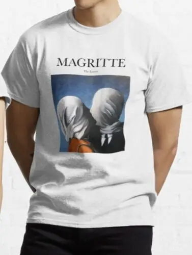 

Футболка Magritte с рисунком влюбленных-художественная Футболка-100% хлопок