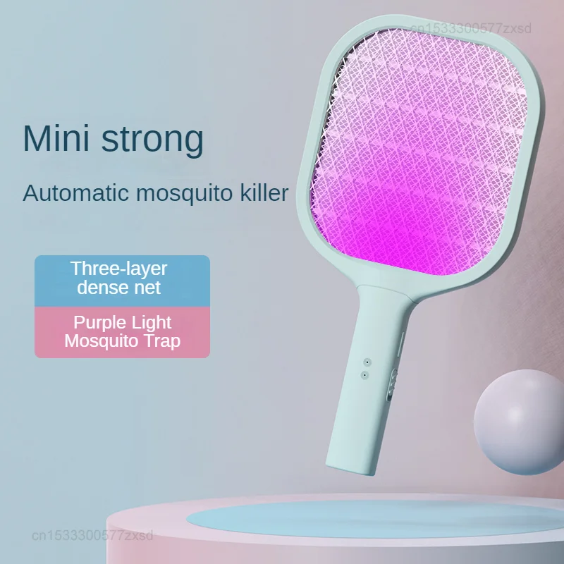 New  2 In 1Electric Mosquito Swatter Racket TYPE-C Rechargeable Mosquito Killer Lamp Fly Swatter Lithium Battery With Base