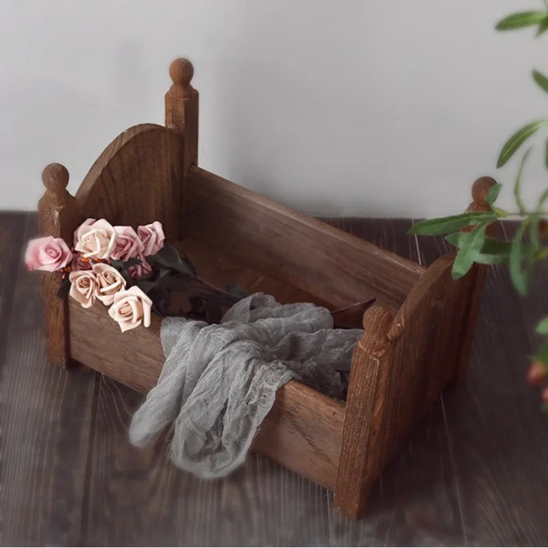 Baby Props Small wooden Bed Photo Studio Photo Phase Hundred Days Newborn Photography Props Small Wooden Bed Full Moon Baby