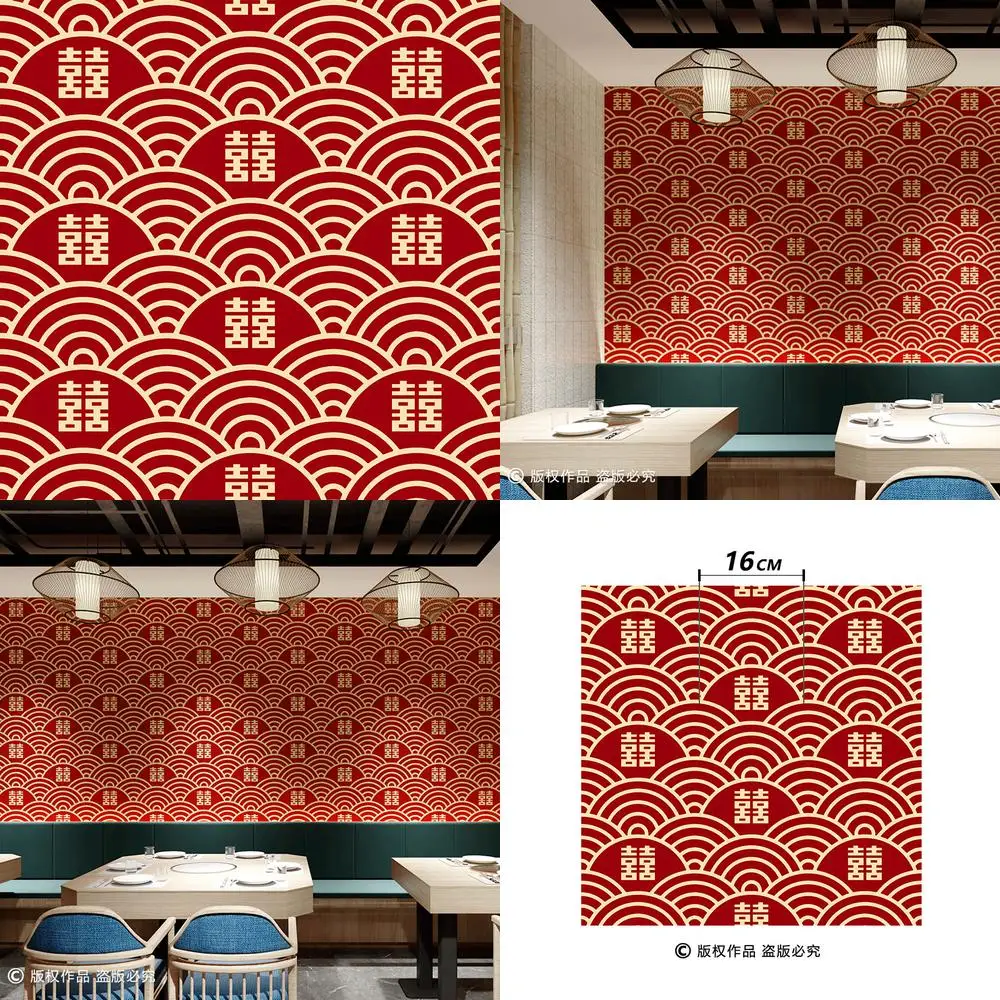 Chinese Style National Trend Oriental Wallpaper for Hotel Restaurant Wall Decoration Retro Vintage Unique Private Room Wall