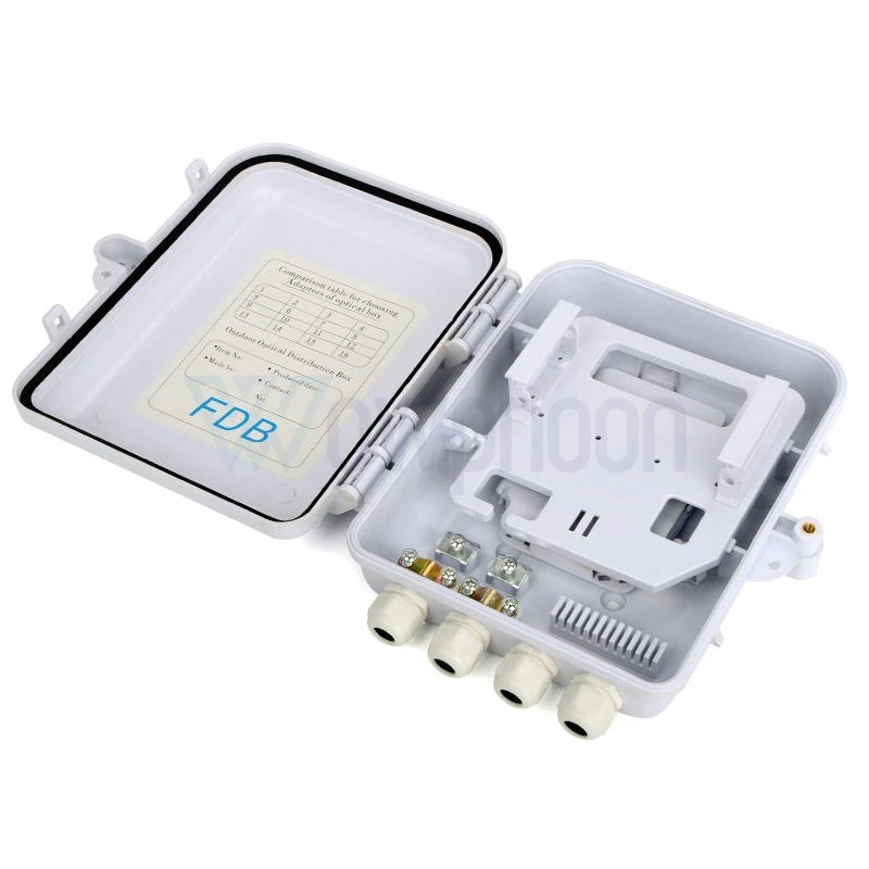 Solid Fiber Optic Distribution Box, Wall Mount, ODF, FTTH, NAP, IP65, ABS, 12 Core Fiber Terminal, Customized, 1x8