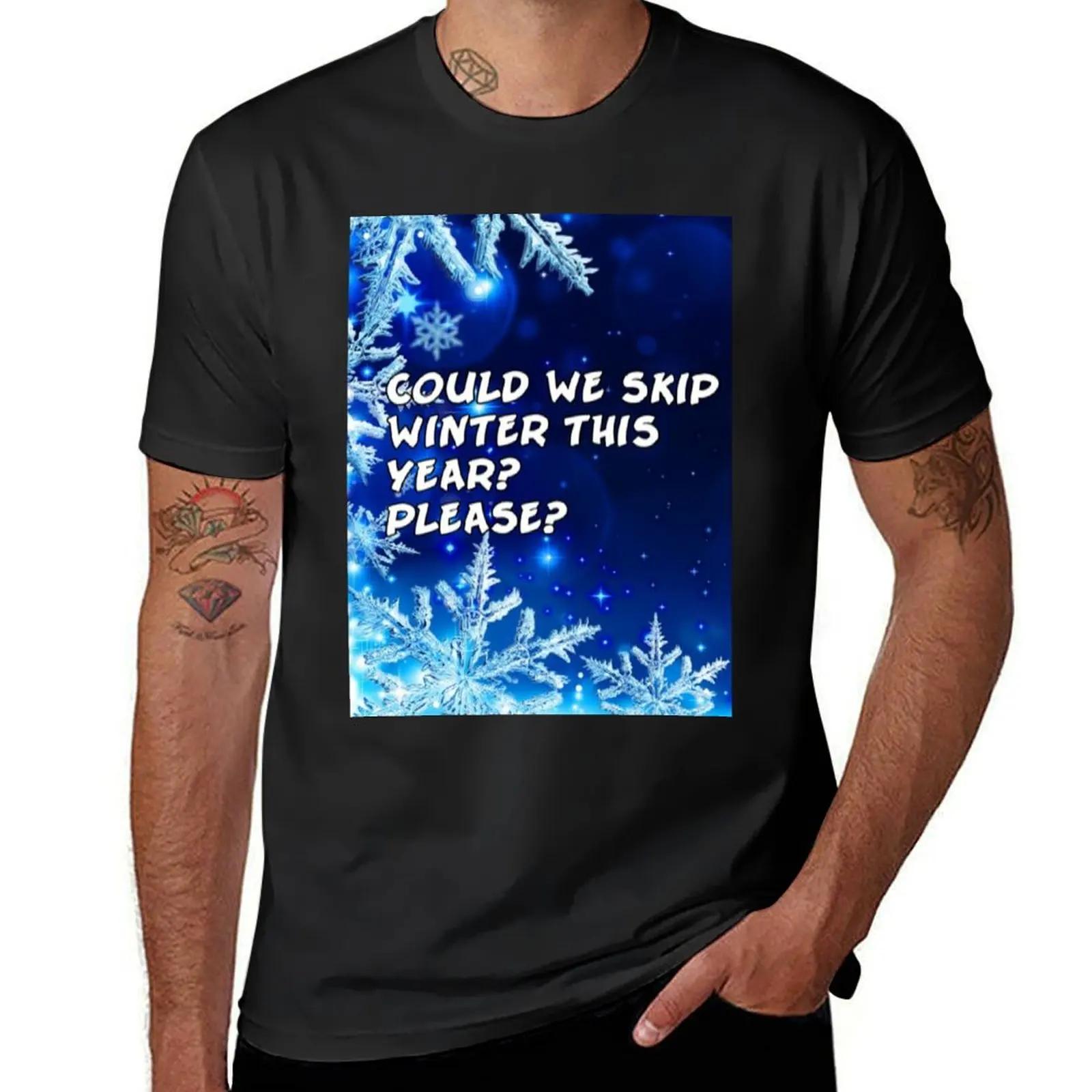 Could we skip winter? Please? T-shirt animal prinfor boys customs quick-drying men clothes