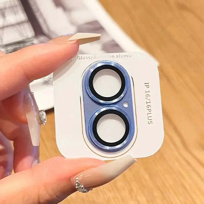 iPhone 16 17 Pro Max Plus カメラレンズプロテクター 強化ガラス メタルレンズリングキャップ iPhone 13 Mini Pro Max ケース用