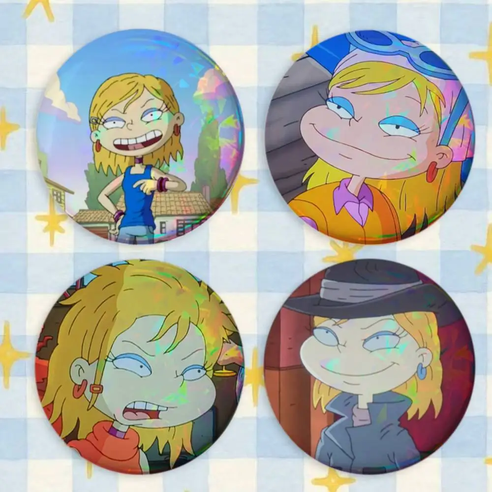 A-Angelica Pickles Rugrats Cartoon Brooches Cartoon Badge Pins Backpack Hat Accessories Friend Gift