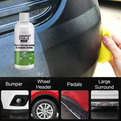 Hgkj 24 Plastic Restorer Black Shine Brighten Instrument Panel Hydrophobic Liquid Plastic Restorer Polish Long-Lasting Protects