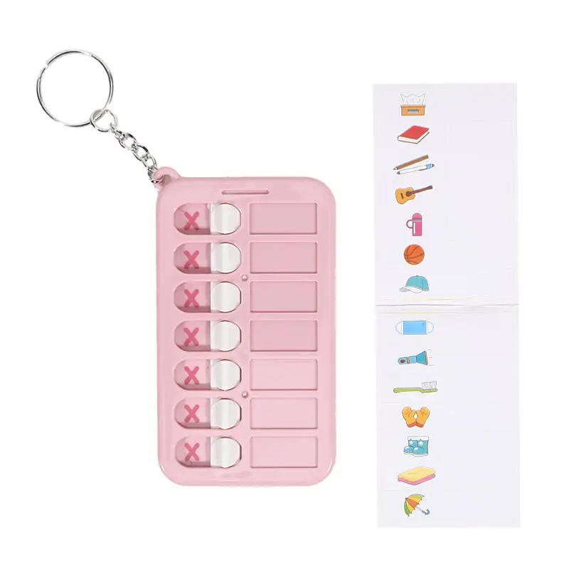 Practical Portable Daily Plan Board Home Chore Chart Keychain Schedule Keyring Key Chain Planner To Do List