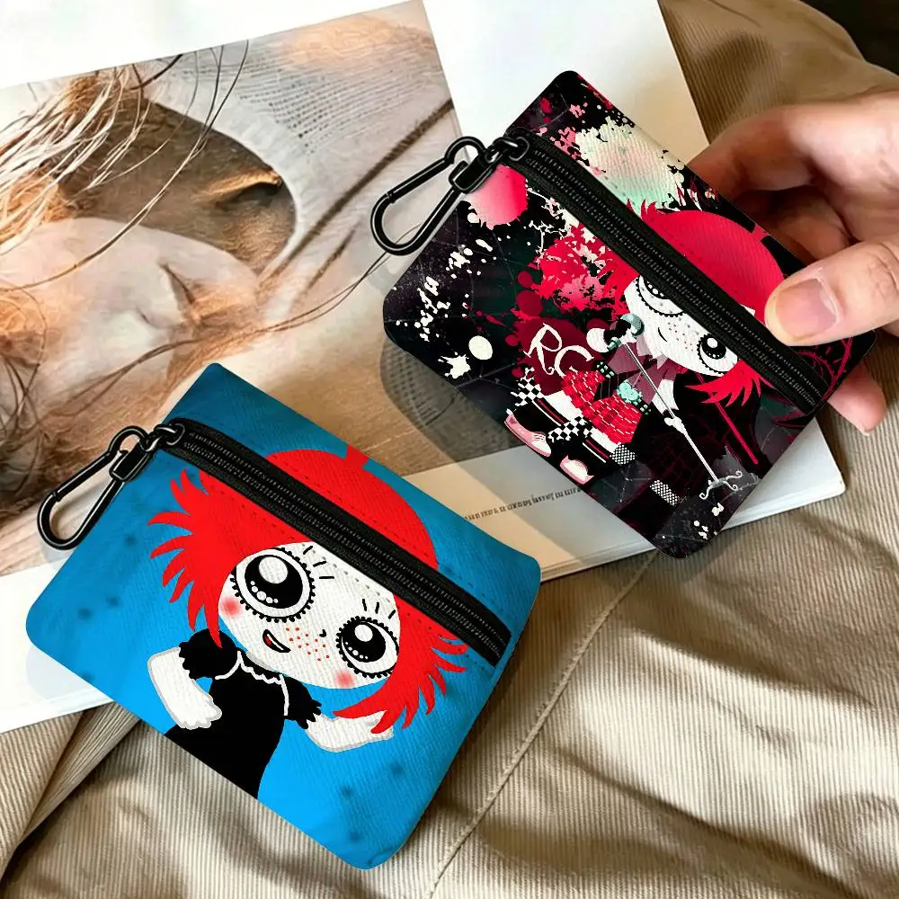 T-Ruby G-Gloom Portable Oxford Fabric Mini Wallet Carabiner Design Small Coin Bag For Cards Keys Earphones