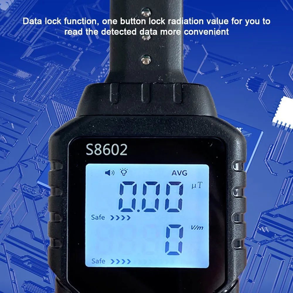 Handheld 3-in-1 Digital Radiation Dosimeter Electric Field Magnetics Field Temperature Multifunctional Detector Home Office Radi