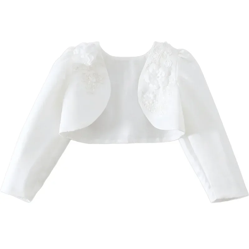 White Girls Outcoat for Wedding Kids Cardigan Jacket Coat Princess Girls Clothes  Kid Coat  Kids Jacket 2 3 4 6 8 10 12 Years