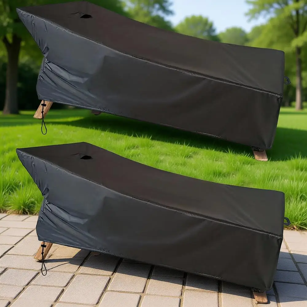

UV-Resistant Patio Lounge Chair Cover, 86Lx32Wx35H, Black, Weatherproof Outdoor Furniture Cover