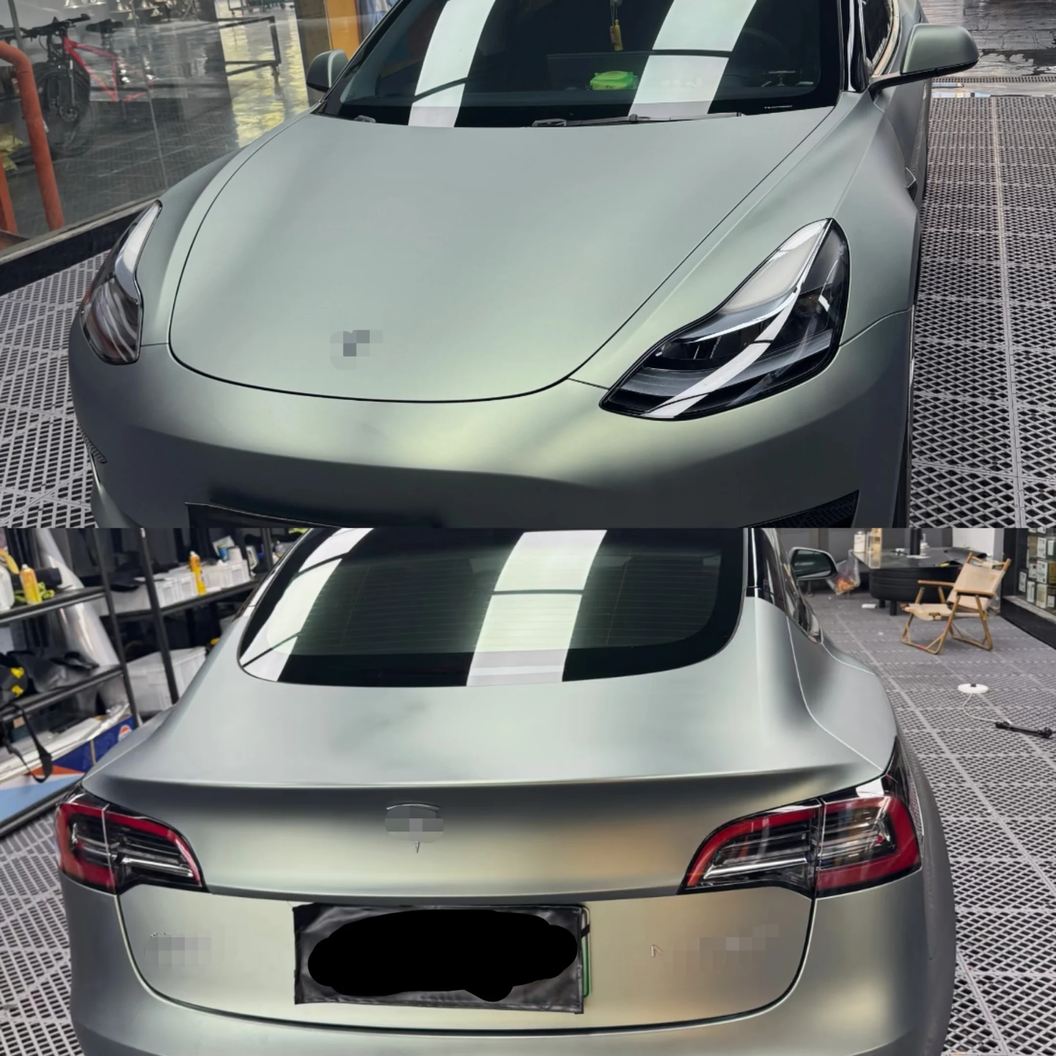 PET Liner Matte Metallic Green Grey Wrap Vinyl Film Car Whole Body Decal Protective Cover Stickers 1.52*18m Car Wrapping Film