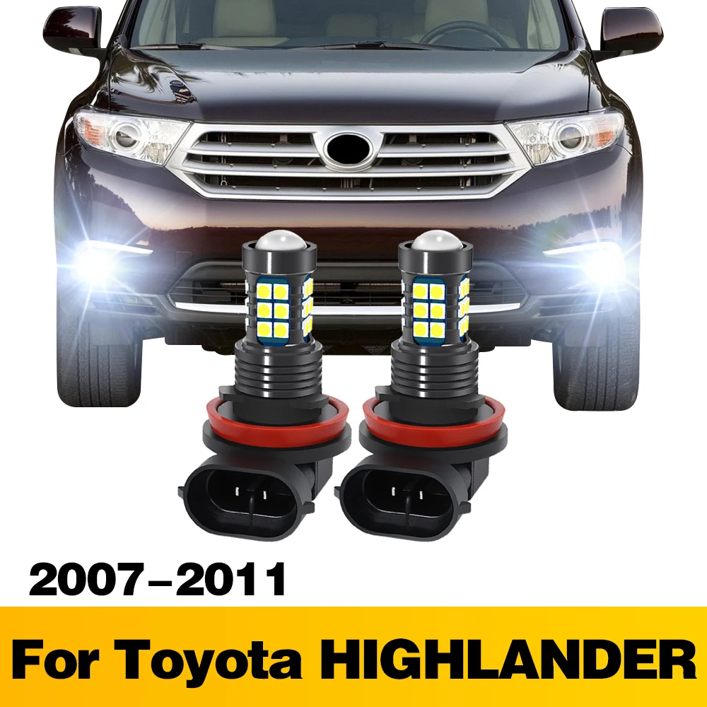 

2Pcs LED Lamp Car Front Fog Light Accessories For Toyota HIGHLANDER 2007 2008 2009 2010 2011