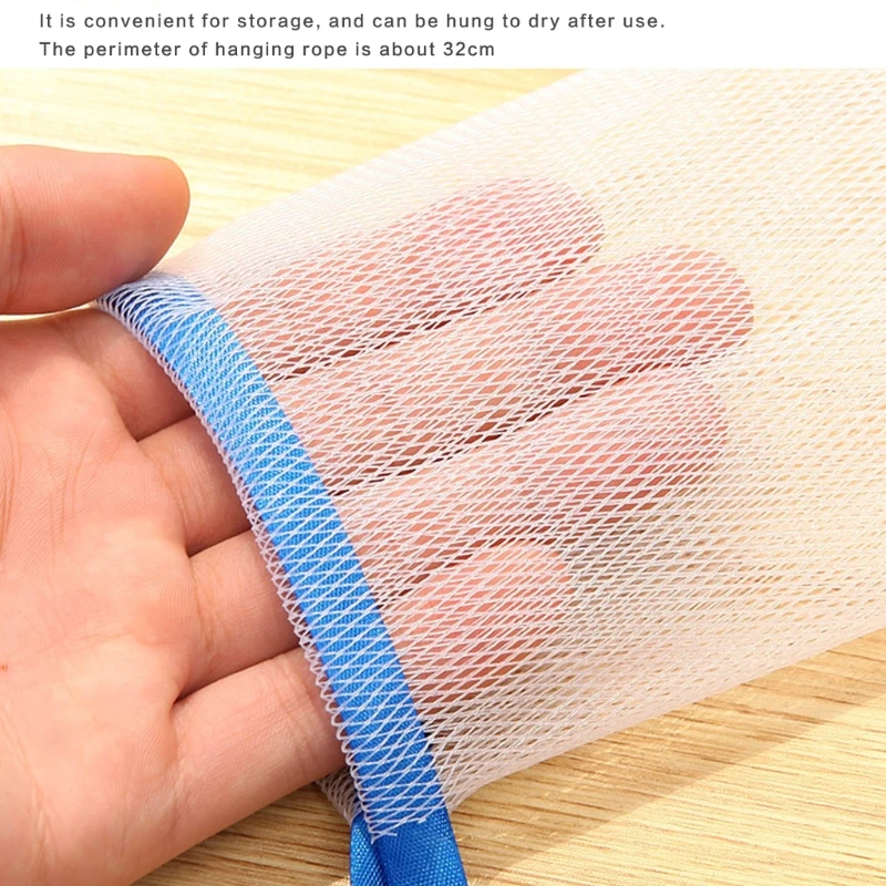 10 шт., отшелушивающий сетчатый мешочек для мыла, пузырчатая пена, двухслойная сетчатая сумка для хранения мыла, сумки-держатели