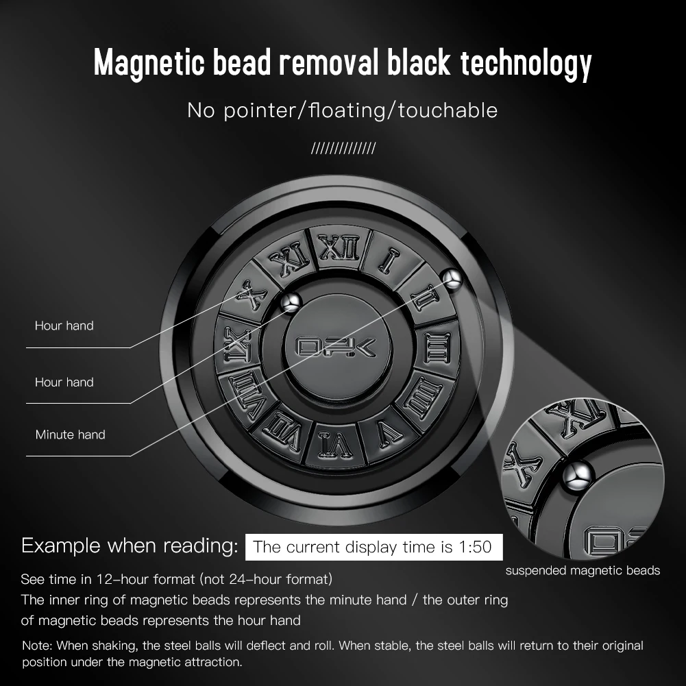 OPK 8181 ساعة رجالي العلامة التجارية الأصلية الفولاذ المقاوم للصدأ كوارتز ساعة اليد 30 متر مقاوم للماء لا مؤشر المغناطيسي حبة الساعات للرجال