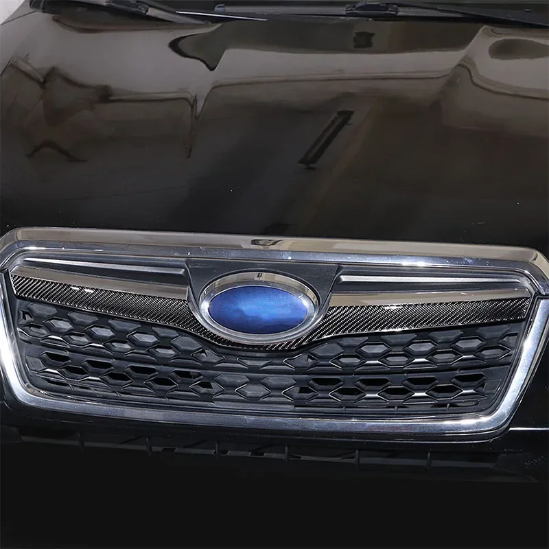 For Subaru Forester 2013-2018 Soft Carbon Fiber Car Front Grille Strip Front Bumper Cover Trim Sticker Car Interior Accessories