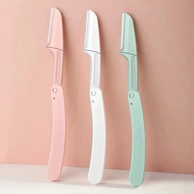 3 pezzi Pocketknife Profile per sopracciglia Rimozione dei peli Shaper per sopracciglia Rasoio epilatori facciali Trimmer per sopracciglia per donna Viso per le donne