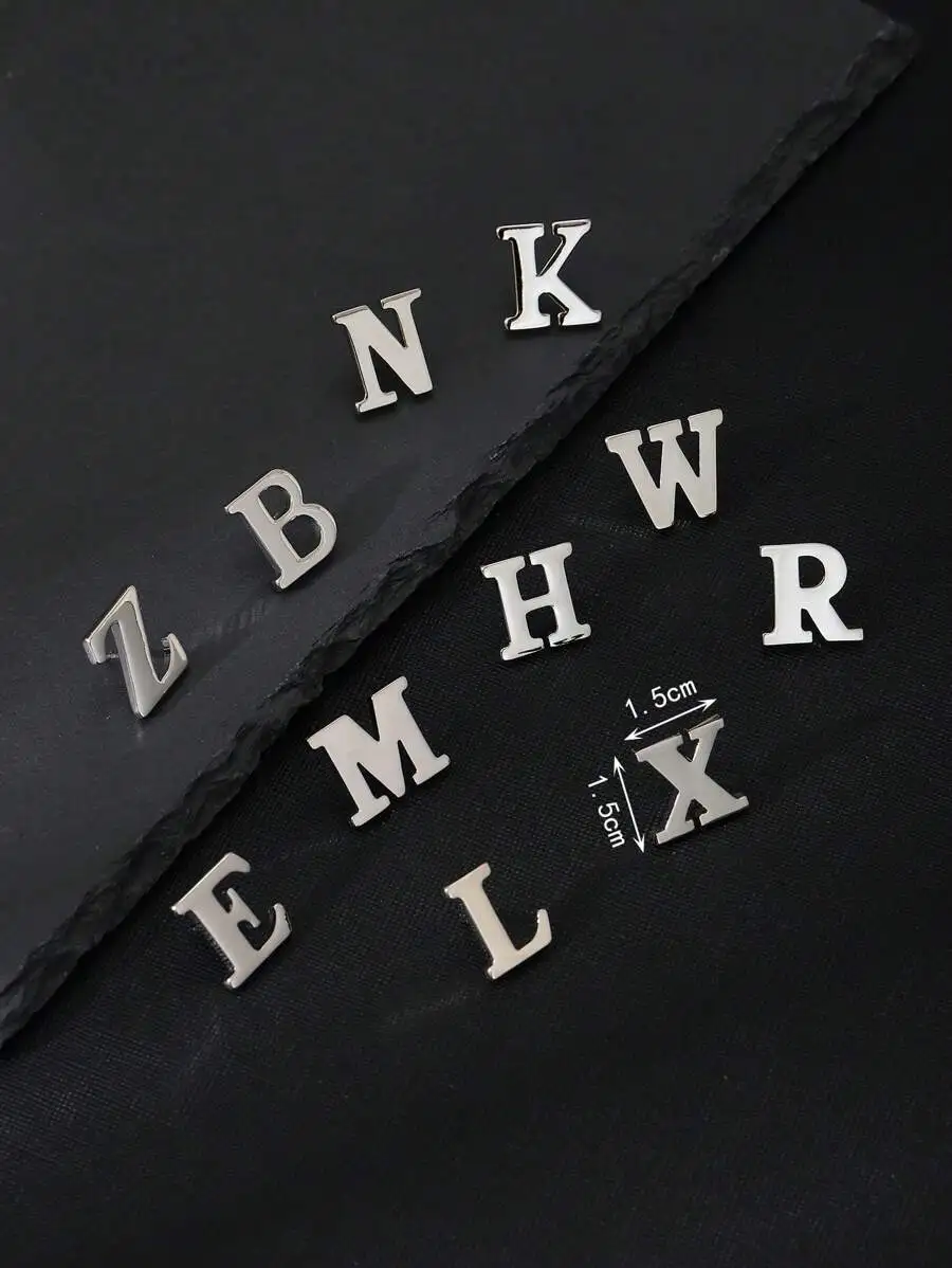 

1 Piece Minimalist Silver-Plated Alphabet Letter Pin Brooch For Daily Unisex Styling Accessory