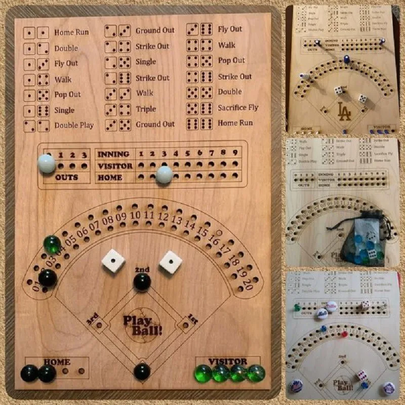 Новинка, бейсбольные игральные кости, настольная игра в помещении, портативные детские игры из чилийского дерева для взаимодействия родителей и