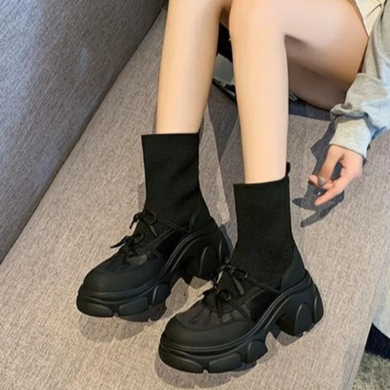 تنوعا جورب أحذية الخريف جديد جولة تو تقسم متماسكة تنفس منصة عدم الانزلاق كم حذا فردي للسيدات #5